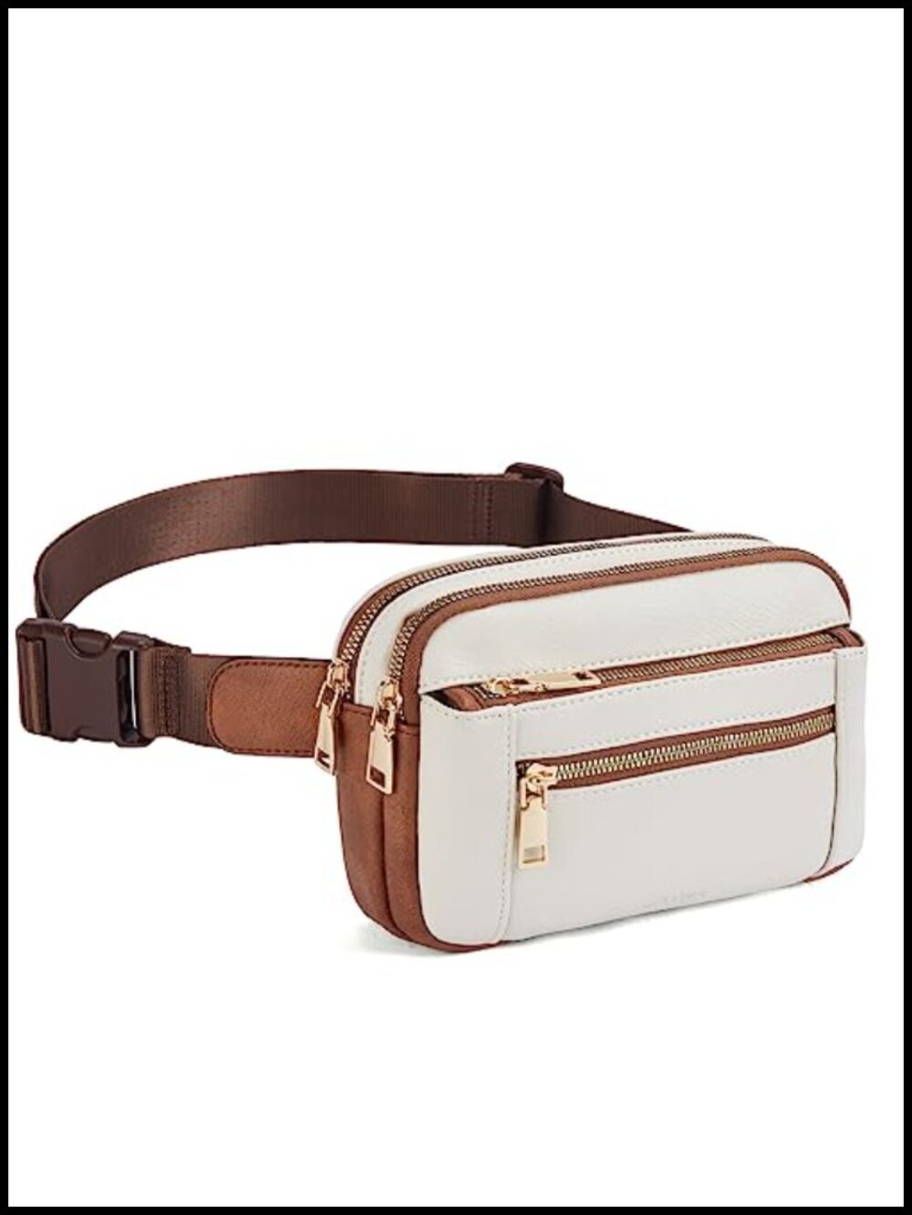 Vegan Leather Fanny Pack Crossbody Belt Bag Adjustable Strap